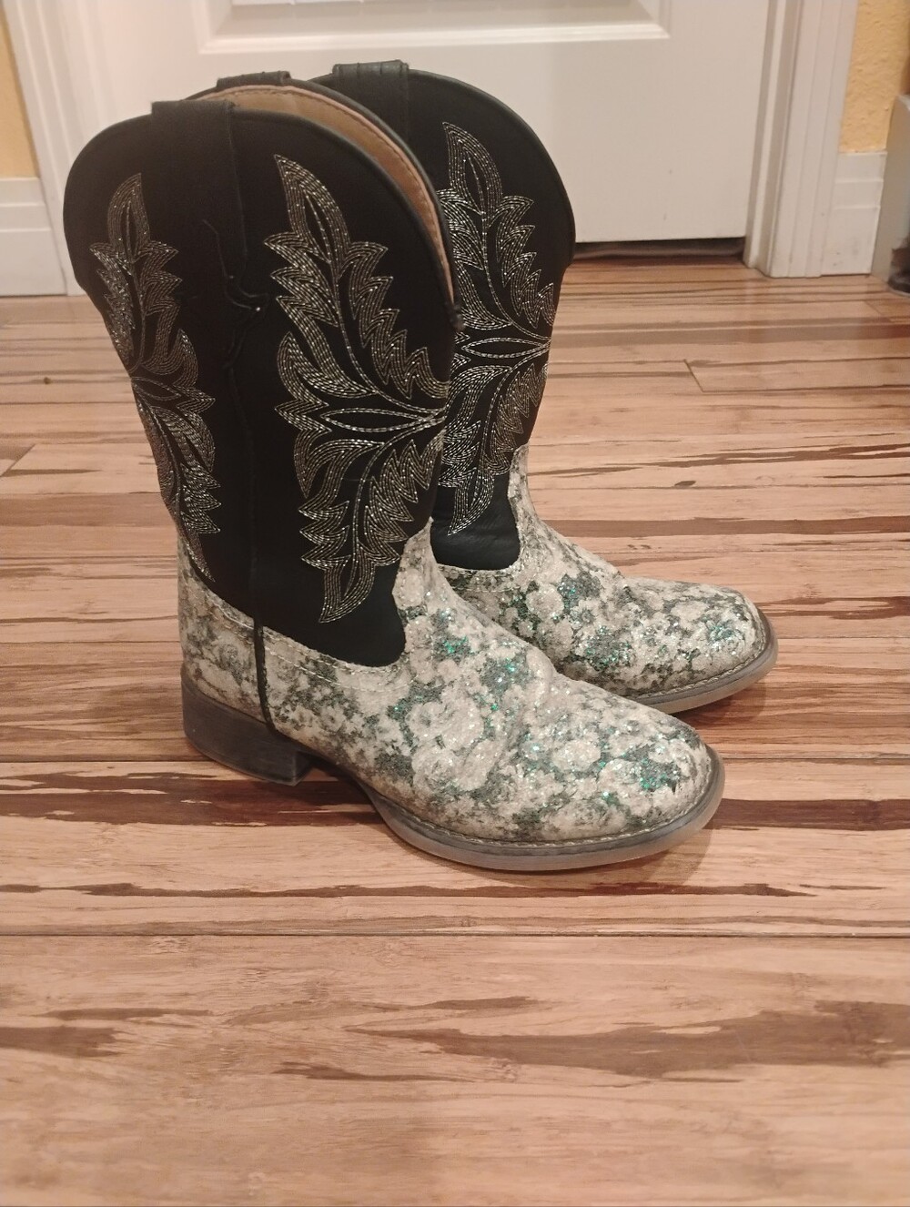 Youth Roper 'Claire 'Glitter Western Cowgirl Boots 2
